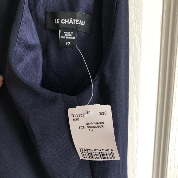 NWT Le Chateau Navy Blue Floor Length/Maxi Dress - Picture 3 of 5